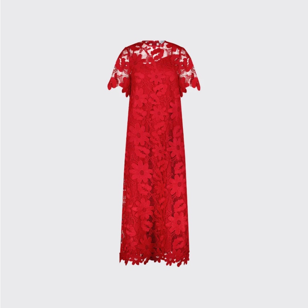NWT - Floral Lace Scalloped Midi Dress Pearl by Lela Rose
